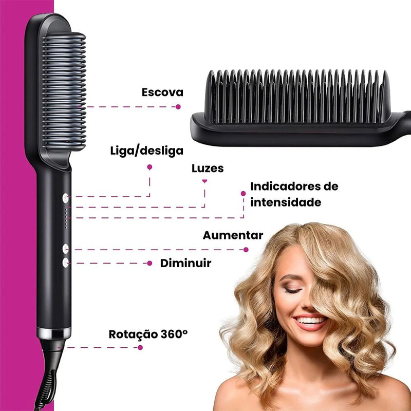 Escova Alisadora de Cabelo Elétrica