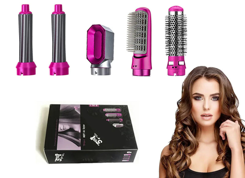 Vibely Hair - Escova 5 em 1 (Seca, Alisa, Cacheia, Modela e Ondula)